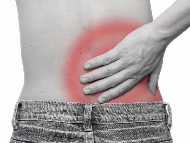 back pain in the lumbar region
